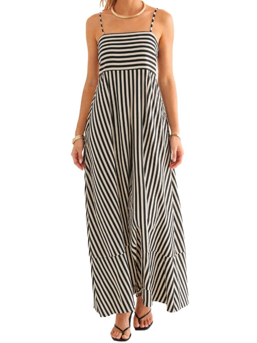 Cupshe Subtle Lines Striped Maxi Dress